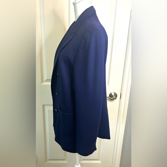 💙Anne Klein Navy Double-Breasted Blazer w/Pockets and Decorative Silver Buttons - Picture 7 of 17